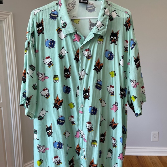 My Hero Academia Hello Kitty and Friends size 3XL button down short sleeve shirt - Picture 11 of 16